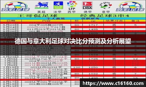 德国与意大利足球对决比分预测及分析展望